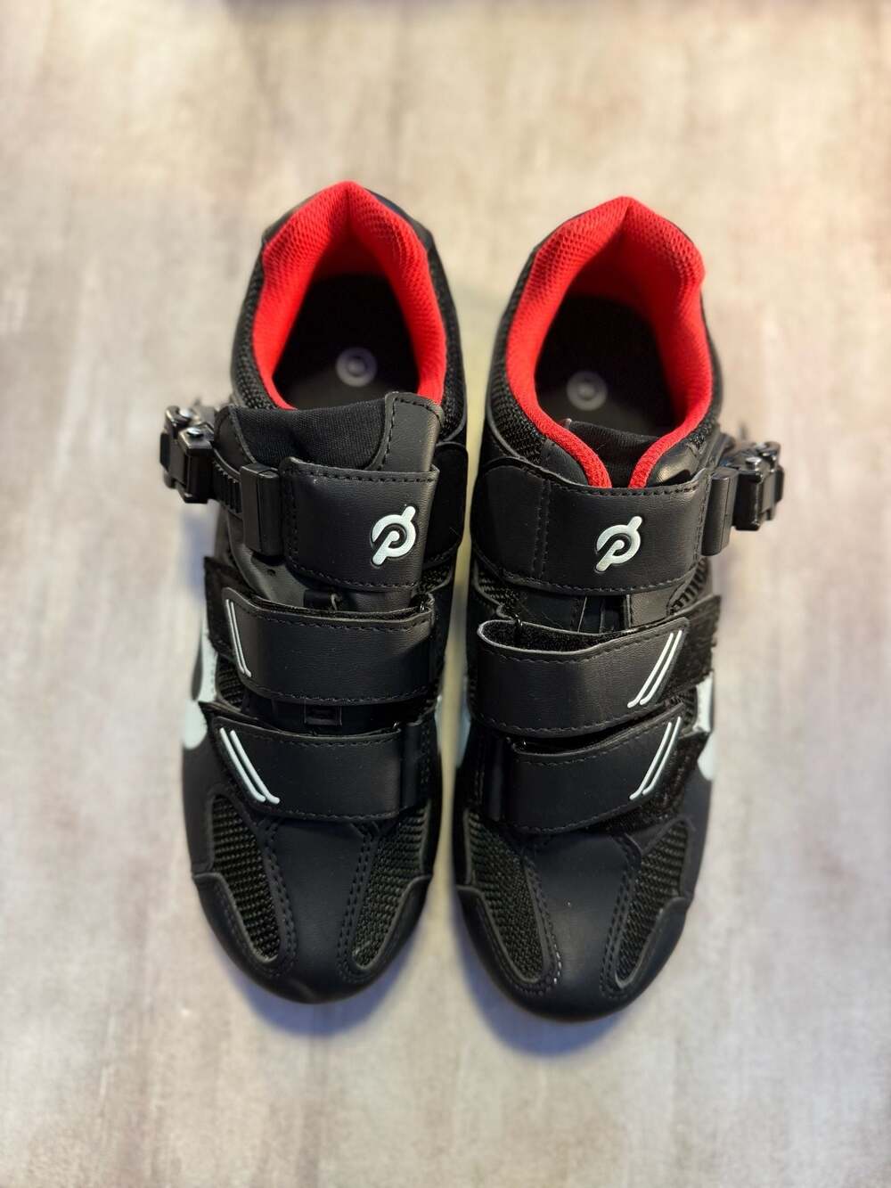 Peloton Cycling Shoes Black/Red‎ Size 8 EU 39